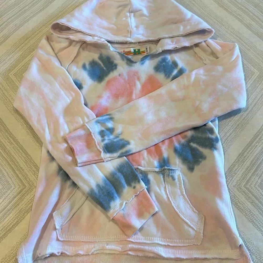 Vintage Havana Girls Pink & Blue Hooded Sweatshirt- Size L/14